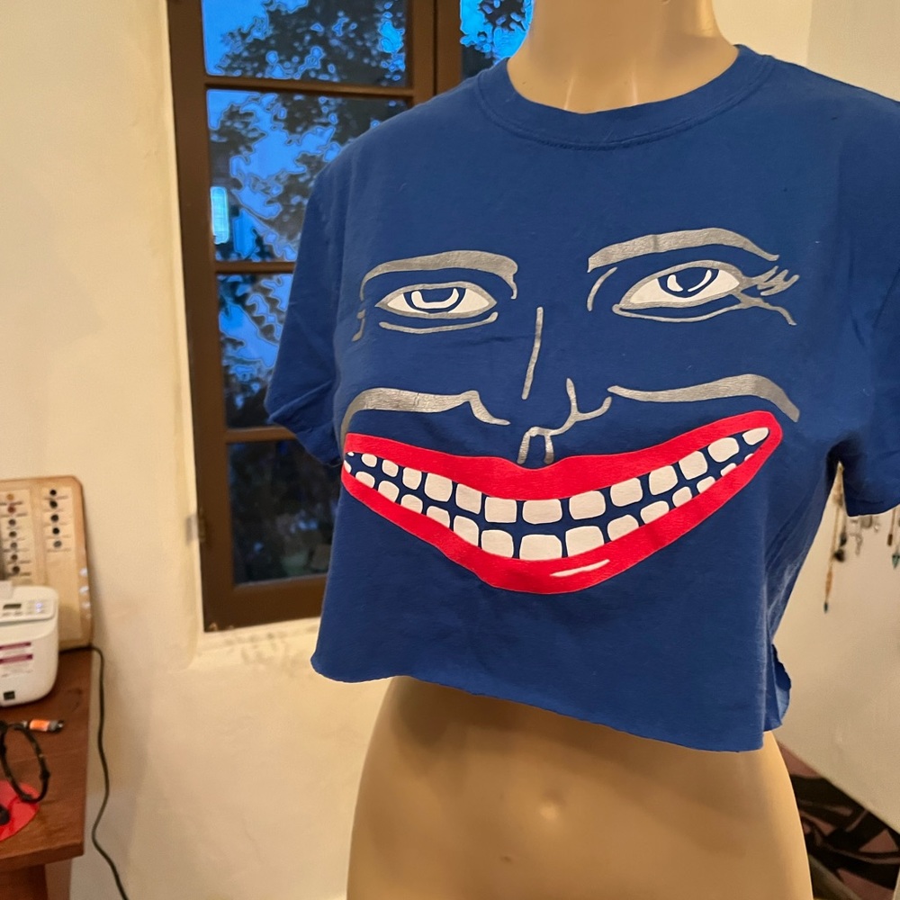 RARE vintage blue cut off short sleeve Coney Island t-shirt
